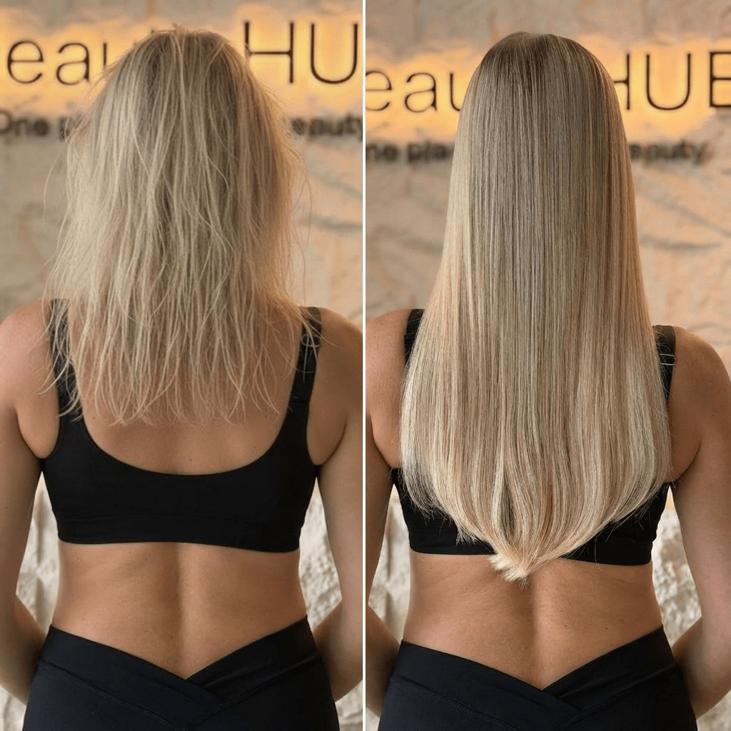 Blond hair extensions